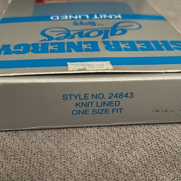 Navy Sheer Energy Driving Gloves by Leggs Knit Lined Vintage One Size Fit‎ NOS - Picture 7 of 7